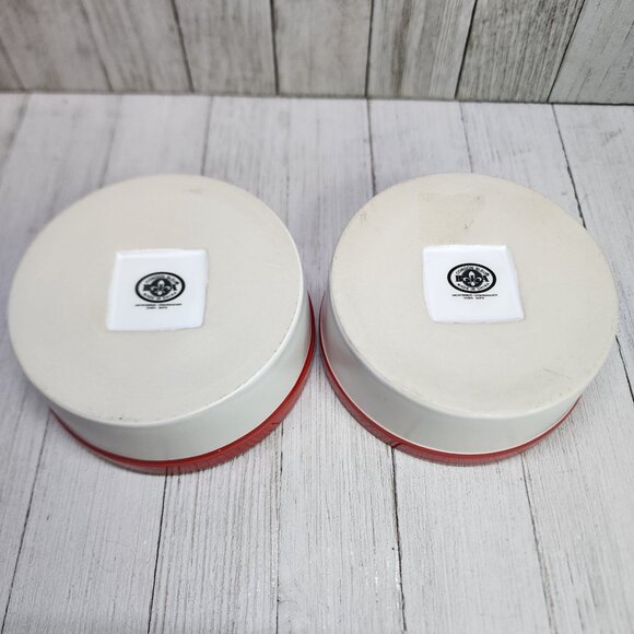 BIA Cordon Bleu Round Ramekin Souffle Dishes Bowl Red and White - Set Of 2 - Picture 3 of 6